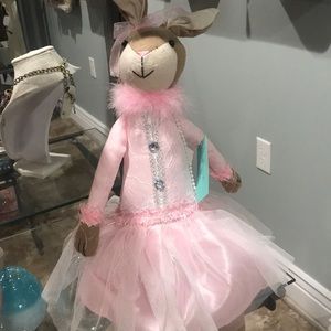 NWT Easter Stuffed Bunny With Pink Ballet Dress